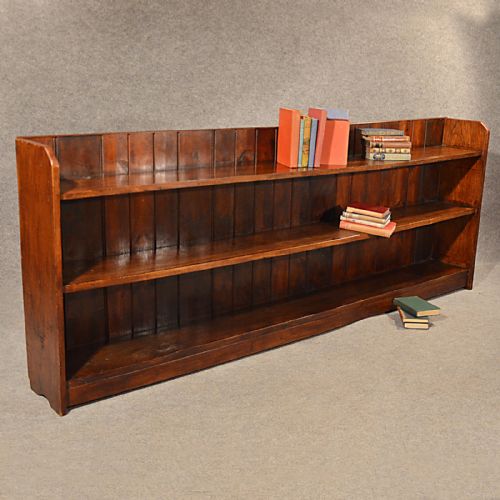 Antique Long Bookcase Large Oak Library Cabinet Quality English Victorian C1900