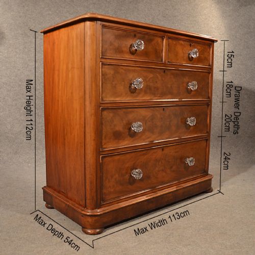 fig 1. Antique Chest of Drawers Mahogany Tallboy Fine Quality English Victorian c1860
