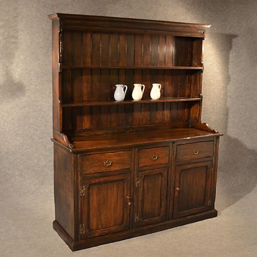 Antique Elm Welsh Dresser Country Kitchen Display Cabinet Fine Quality C1900