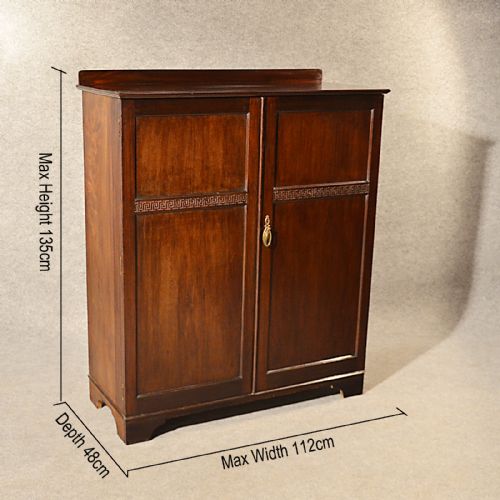 fig 1. Antique Small Fitted Wardrobe Compactum Armoire Quality English Edwardian c1910
