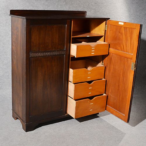 fig 3. Antique Small Fitted Wardrobe Compactum Armoire Quality English Edwardian c1910