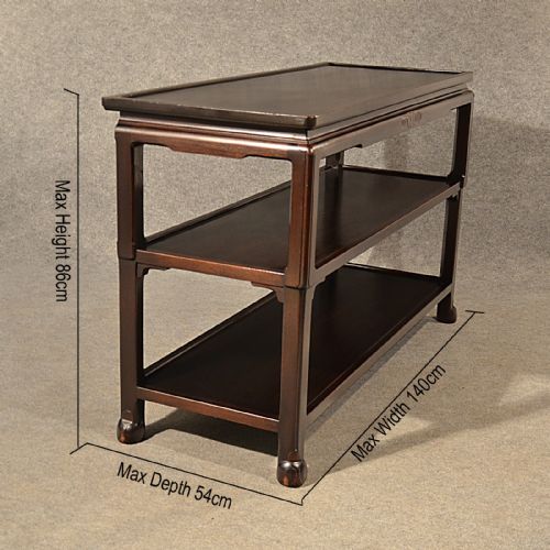 fig 1. Antique Buffet Serving Narrow Table Sideboard Mahogany English Victorian c1880