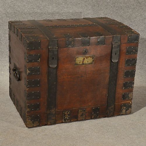Antique Silver Chest Trunk Box Quality Provenance Regency English Oak C1830