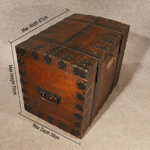 fig 1. Antique Silver Chest Trunk Box Quality Provenance Regency English Oak c1830