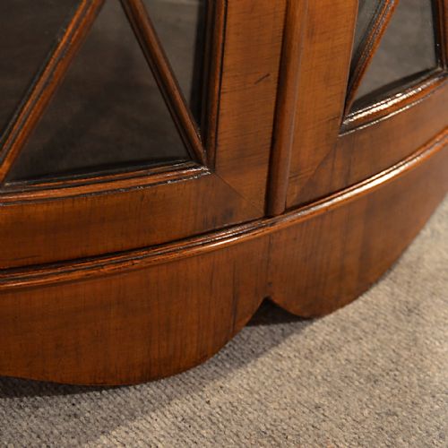 fig 3. Antique Walnut Bow Corner Cupboard Quality English Display Cabinet Glazed c1850