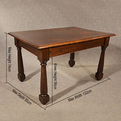 fig 1. Antique Oak Dining Kitchen Table 4 Seater Quality English Late Victorian c1900