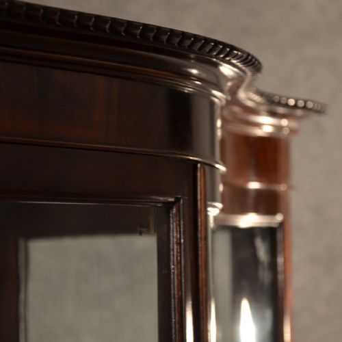 fig 3. Antique Display China Cabinet Quality English Edwardian Fine Curved Glass c1910