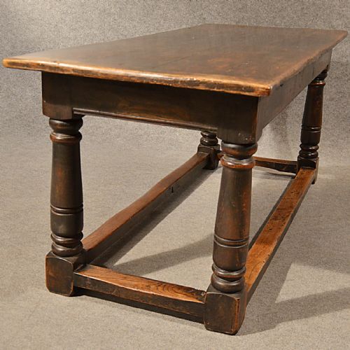 fig 3. Antique Refectory Dining Kitchen Table Solid English Oak Top Quality c1800