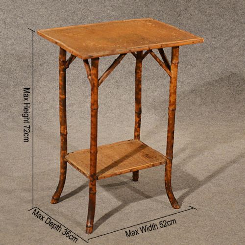fig 1. Antique Table Lamp Side Display Two Tier Bamboo Stand Oriental Victorian c1890