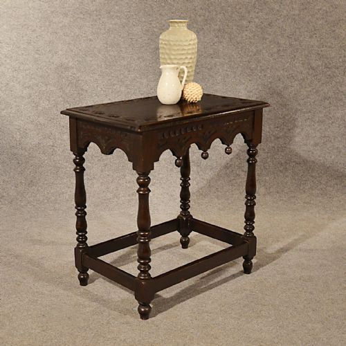 Antique Table Lamp Occasional Sofa Side Hall Victorian English Carved Oak C1880