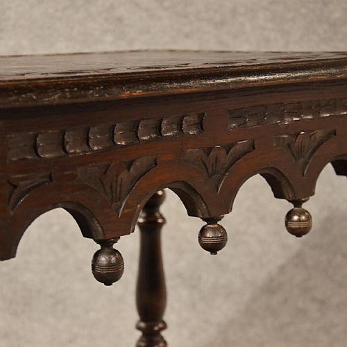 fig 2. Antique Table Lamp Occasional Sofa Side Hall Victorian English Carved Oak c1880