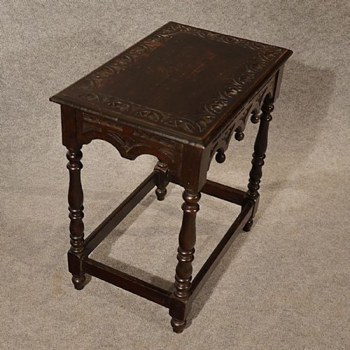 fig 3. Antique Table Lamp Occasional Sofa Side Hall Victorian English Carved Oak c1880
