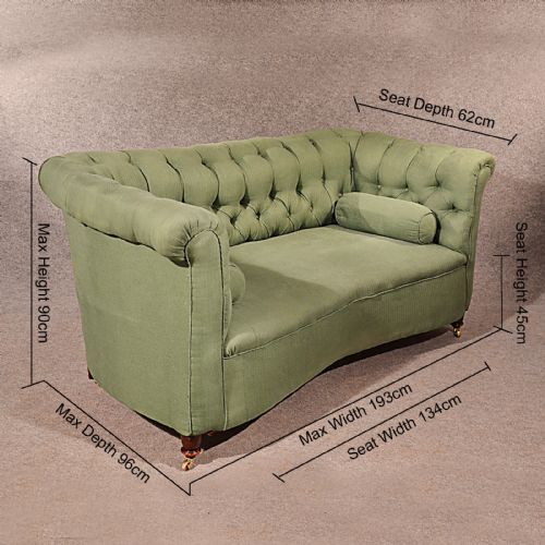 fig 1. Antique Sofa Couch Settee Large Quality Bow Front English Victorian c1880