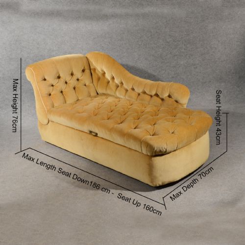 fig 1. Antique Chaise Longue Day Bed Sofa Couch Settee Ottoman English Victorian c1880