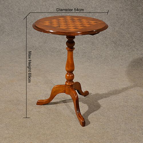fig 1. Antique Chess Table Games Tripod Lamp Wine Side Walnut English Victorian c1900