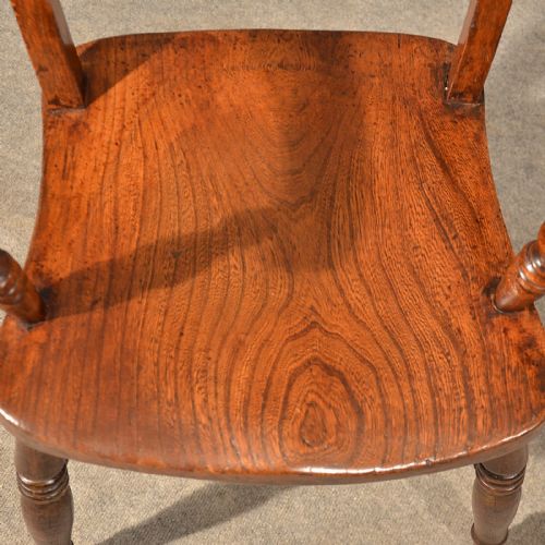fig 2. Antique Elm Country Chair Windsor Carver Kitchen Dining English Regency c1830