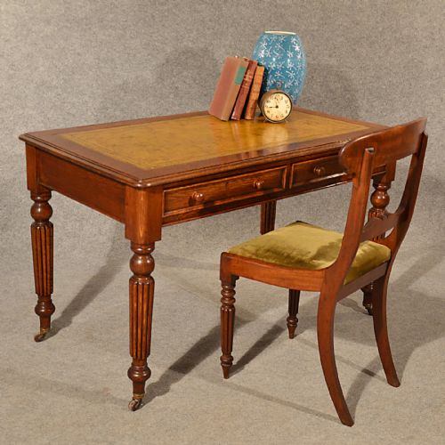 Antique Oak Desk Leather Quality Library Writing Table English Victorian C1870