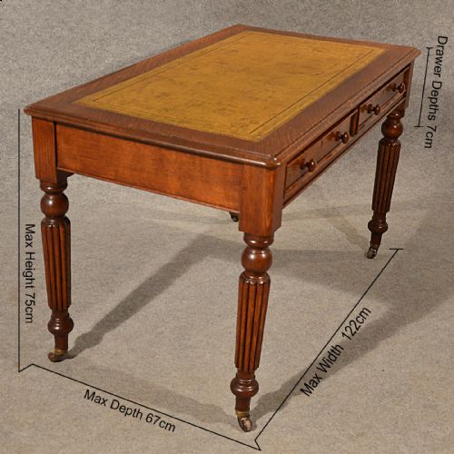 fig 1. Antique Oak Desk Leather Quality Library Writing Table English Victorian c1870