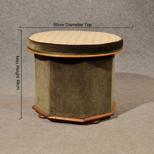 fig 1. Antique Ottoman Stool Dressing Storage Box Seat Quality English Victorian c1880