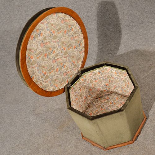 fig 2. Antique Ottoman Stool Dressing Storage Box Seat Quality English Victorian c1880