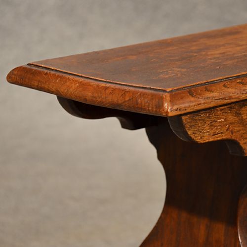 fig 3. Antique Pair Oak Benches Settle Pew Seats Quality English Late Victorian c1890