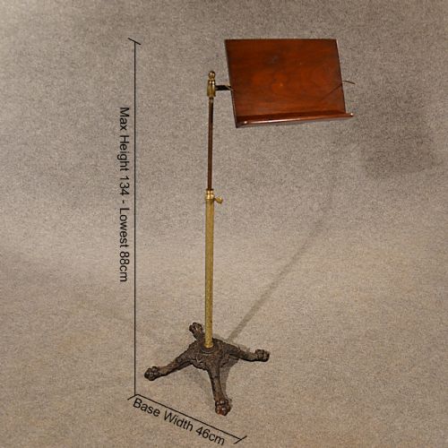 fig 1. Antique Reading Music Book Stand Lectern Musicians Table English Victorian c1870