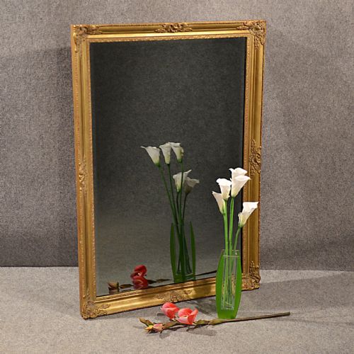 Antique Mirror Gilt Overmantle English Edwardian Bevelled Smoked Glass C1910