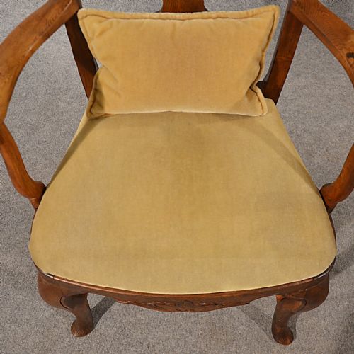 fig 2. Antique Oak, Ash & Elm Study Desk Elbow Chair Large Wide Quality Armchair c1800