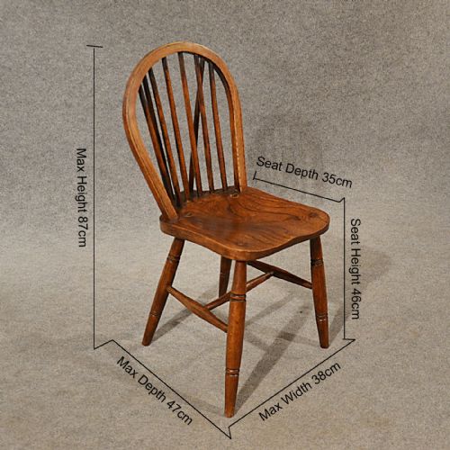 fig 1. Antique Elm Chairs Kitchen Dining Set 6 Quality English Wycombe Stick Back c1910