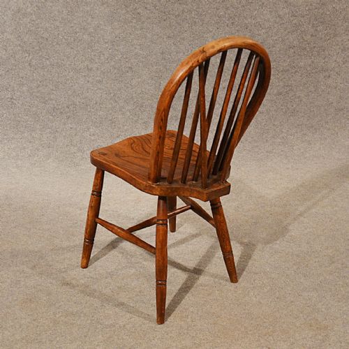 fig 3. Antique Elm Chairs Kitchen Dining Set 6 Quality English Wycombe Stick Back c1910