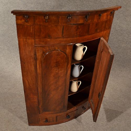 fig 2. Antique Bow Corner Cupboard Quality English Display Cabinet Fine Mahogany c1830