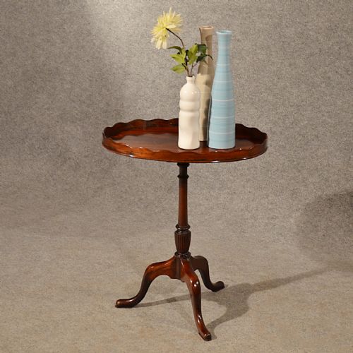Antique Oval Table Lamp Occasional Side Tripod Wine Fine English Victorian C1860
