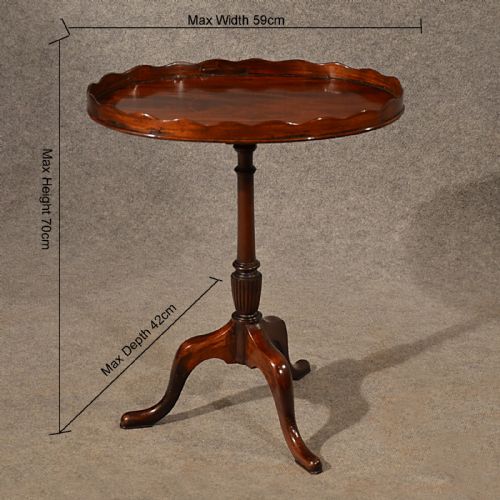 fig 1. Antique Oval Table Lamp Occasional Side Tripod Wine Fine English Victorian c1860