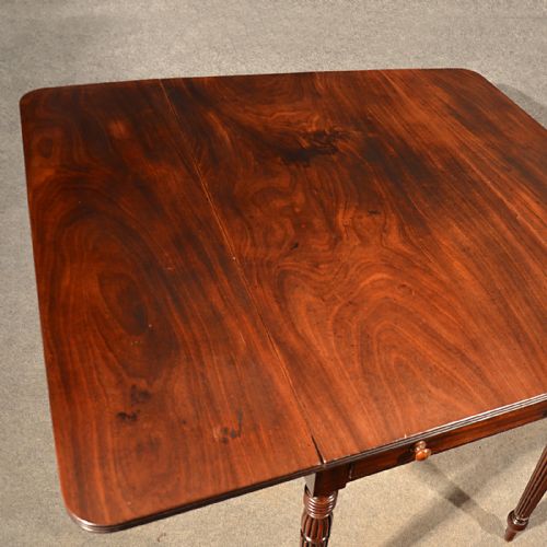 fig 3. Antique Dining Table Pembroke Drop Leaf English Regency 4 Seater & Drawer c1830