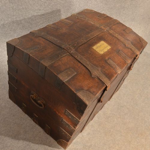 fig 3. Antique Silver Military Chest Campaign Trunk Quality Provenance Oak c1870