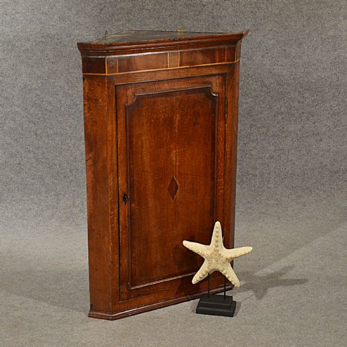 Antique Oak Corner Cupboard Quality English Georgian Display Cabinet C1800