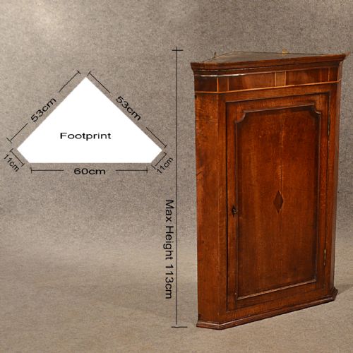 fig 1. Antique Oak Corner Cupboard Quality English Georgian Display Cabinet c1800