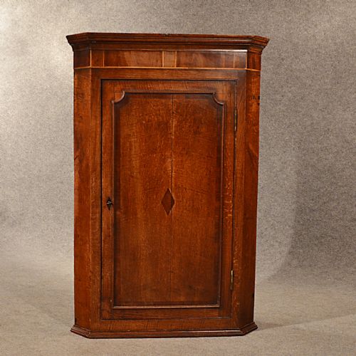 fig 2. Antique Oak Corner Cupboard Quality English Georgian Display Cabinet c1800