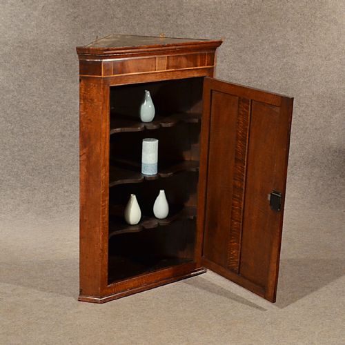 fig 3. Antique Oak Corner Cupboard Quality English Georgian Display Cabinet c1800