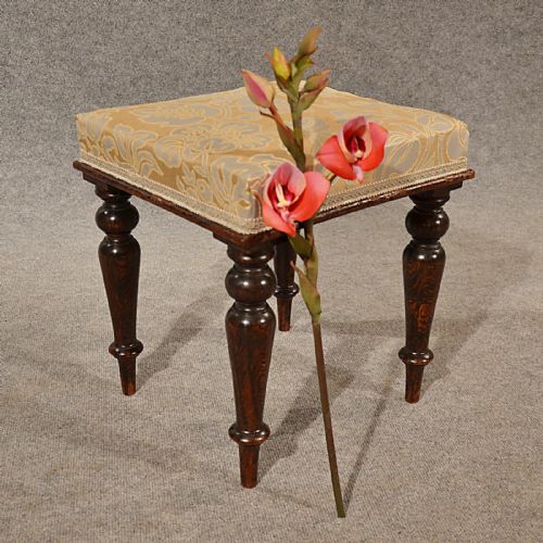 Antique Dressing Music Stool Footstool Faux Rosewood English Victorian C1880