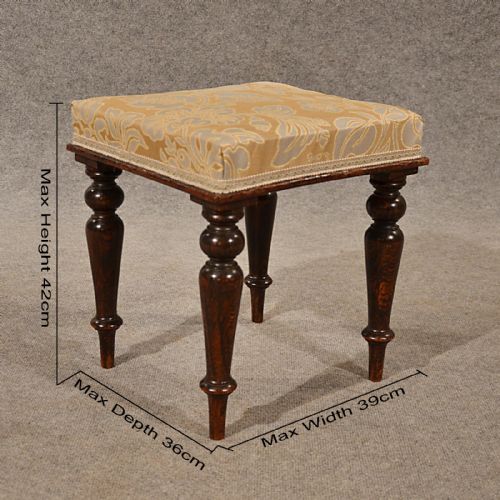 fig 1. Antique Dressing Music Stool Footstool Faux Rosewood English Victorian c1880