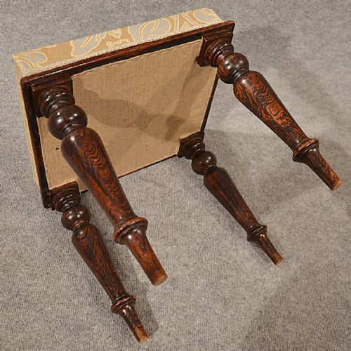 fig 2. Antique Dressing Music Stool Footstool Faux Rosewood English Victorian c1880