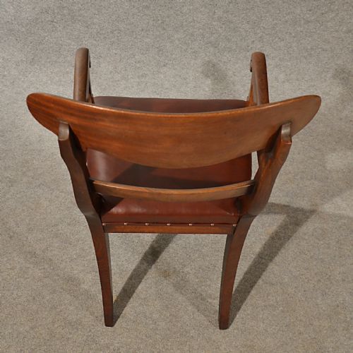 fig 2. Antique Leather Study Desk Elbow Chair Armchair Quality English Regency c1830
