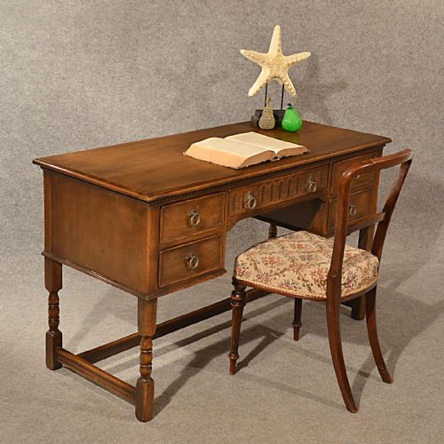 Antique Oak Writing Desk Study Office Table Quality Edwardian English C1910