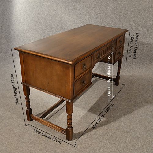 fig 1. Antique Oak Writing Desk Study Office Table Quality Edwardian English c1910