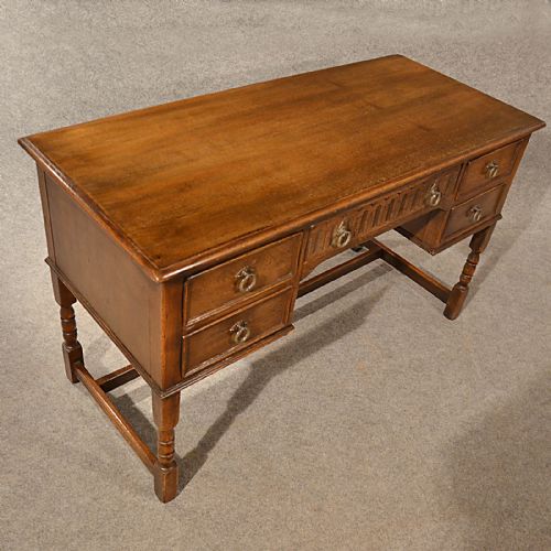 fig 3. Antique Oak Writing Desk Study Office Table Quality Edwardian English c1910