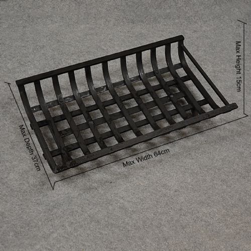 fig 1. Antique Fire Basket Chimney Hearth Fireplace Iron Grate c1900