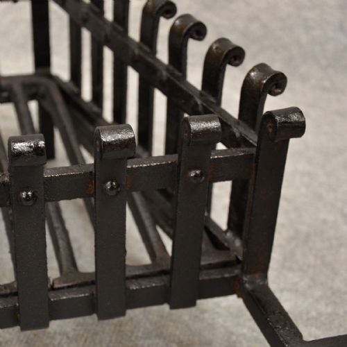 fig 2. Antique Fire Basket Chimney Hearth Fireplace Iron Grate c1900