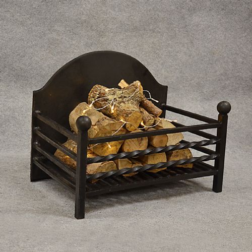 Antique Fire Basket Chimney Hearth Fireplace Iron Grate C1900