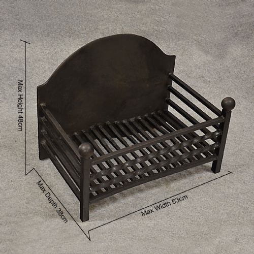 fig 1. Antique Fire Basket Chimney Hearth Fireplace Iron Grate c1900